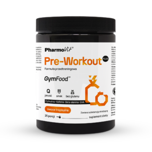 Pre-Workout Plus Formuła przedtreningowa (owoce tropikalne) 500 g | GymFood Pharmovit