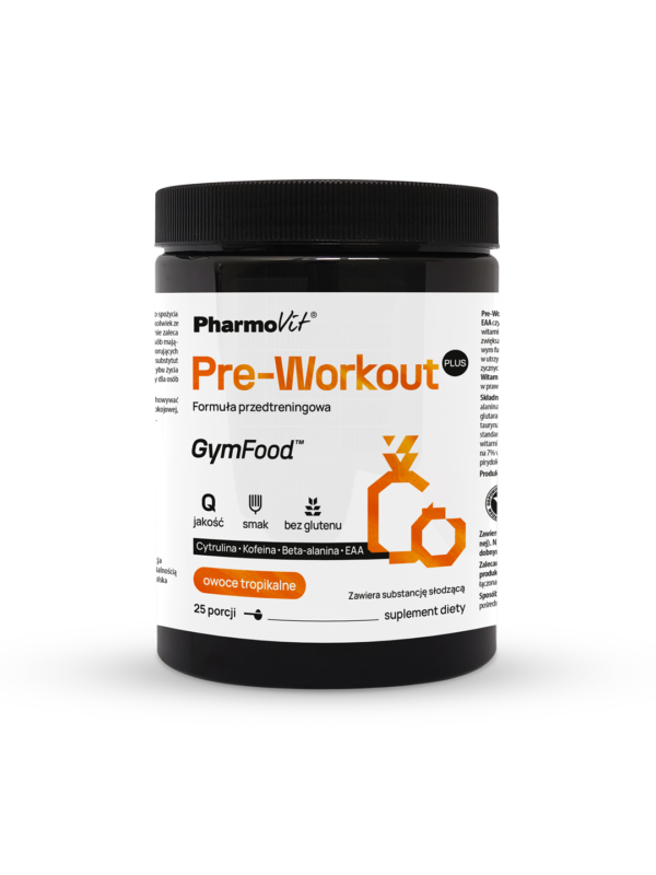 Pre-Workout Plus Formuła przedtreningowa (owoce tropikalne) 500 g | GymFood Pharmovit