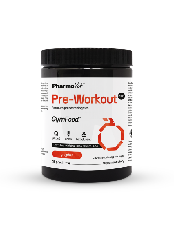 Pre-Workout Plus Formuła przedtreningowa (grejpfrut) 500 g | GymFood Pharmovit