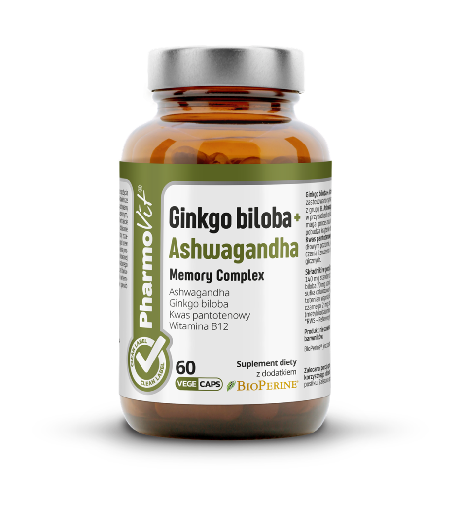 Ginkgo biloba + Ashwagandha na Pamięć i Koncentrację | Pharmovit