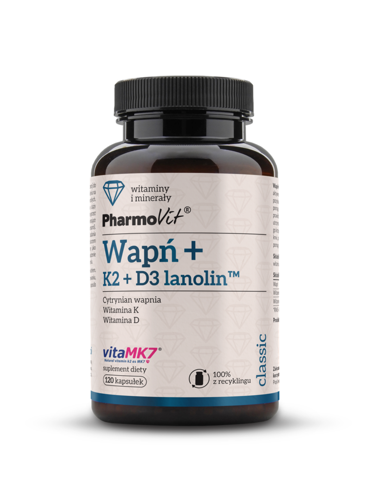 Wapń + K2 + D3 lanolin dla Zdrowych Kości | Pharmovit