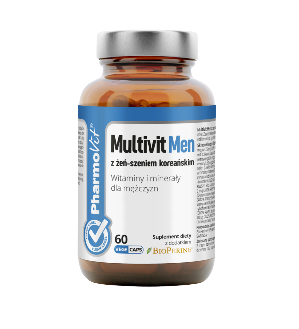 Multivit Men z żeń-szeniem koreańskim dla mężczyzn | Pharmovit