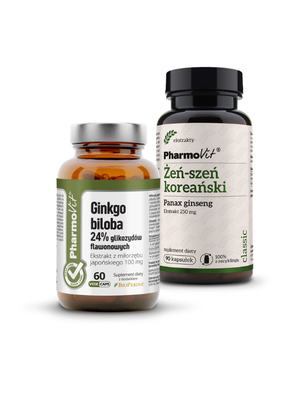 Wsparcie pamięci i koncentracji: Ginkgo biloba + Żeń-szeń koreański
