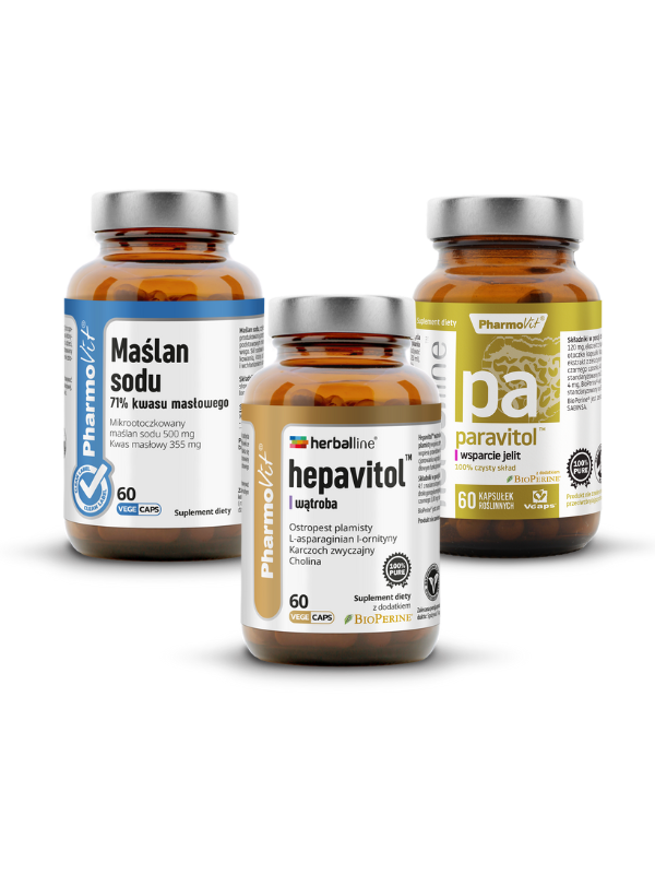 Poprawa Trawienia i Zdrowie Jelit: Hepavitol + Maślan + Paravitol